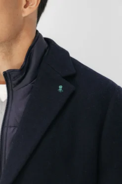 elPulpo Abrigo pechera desmontable paño Azul marino Sale