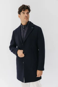 elPulpo Abrigo pechera desmontable paño Azul marino Sale