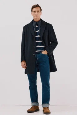 Cortefiel Abrigo sola vistas desmontables Azul marino Hot