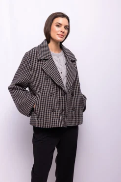 Object Abrigo tweed cuadros Multicolor Outlet