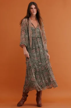 Hoss Intropia Aina. Vestido estampado Estampado Verde New