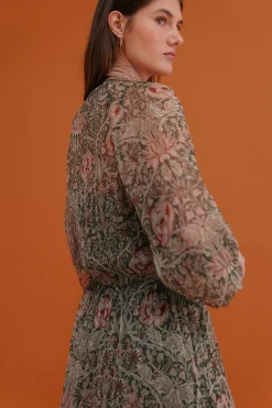 Hoss Intropia Aina. Vestido estampado Estampado Verde New