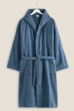 Textura Albornoz capucha azul Online