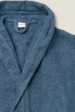 Textura Albornoz capucha azul Online