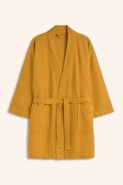 Calma House Albornoz de nido de abeja mostaza Jupiter amarillo Online