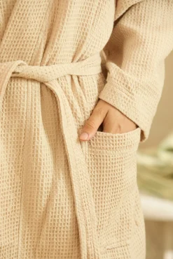 Calma House Albornoz de nido de abeja mostaza Jupiter amarillo Best