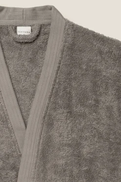 Textura Albornoz rizo algodón bambú unisex gris Clearance