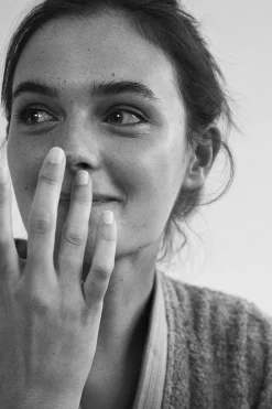 Textura Albornoz rizo algodón bambú unisex gris Clearance