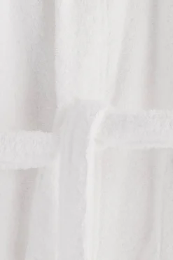 Textura Albornoz rizo algodón capucha unisex blanco New