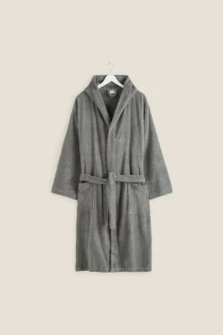 Textura Albornoz rizo algodón capucha unisex gris Best