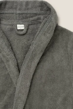 Textura Albornoz rizo algodón capucha unisex gris Best