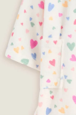 Textura Albornoz rizo corazones morado/lila Hot