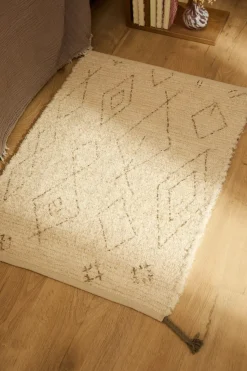 Calma House Alfombra de algodón flameado Mayo beige Clearance