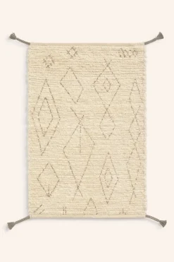 Calma House Alfombra de algodón flameado Mayo beige Clearance