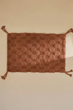 Calma House Alfombra de baño a cuadros en tono tierra Oslo naranja Online