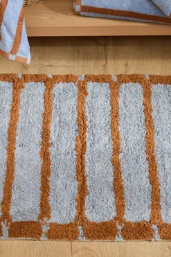Calma House Alfombra de baño a rayas es Saturno azul Sale
