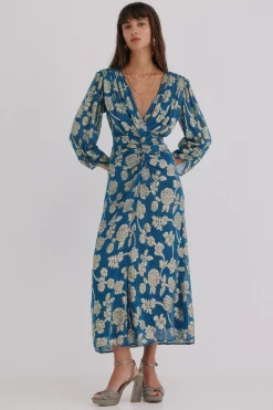 Hoss Intropia Amanda. Vestido jacquard Estampado azul Online
