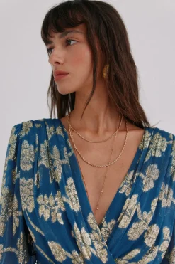 Hoss Intropia Amanda. Vestido jacquard Estampado azul Online