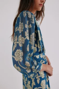 Hoss Intropia Amanda. Vestido jacquard Estampado azul Online