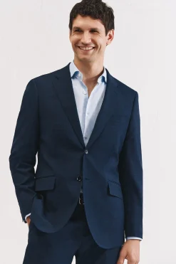 Cortefiel Americana cuadro azul slim fit Azul oscuro Best