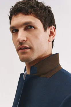 Cortefiel Americana cuadro azul slim fit Azul oscuro Best