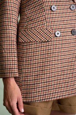 Polín Et Moi Americana cuadros Hatty Estampado marr&oacute;n Clearance