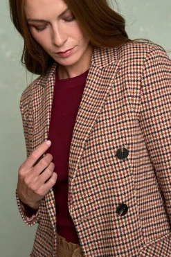 Polín Et Moi Americana cuadros Hatty Estampado marr&oacute;n Clearance