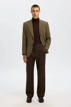 Selected Americana de lana regular fit Marr&oacute;n oscuro Outlet