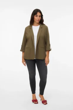 Vero Moda Curve Americana de mujer abierta con solapa talla grande Verde Best
