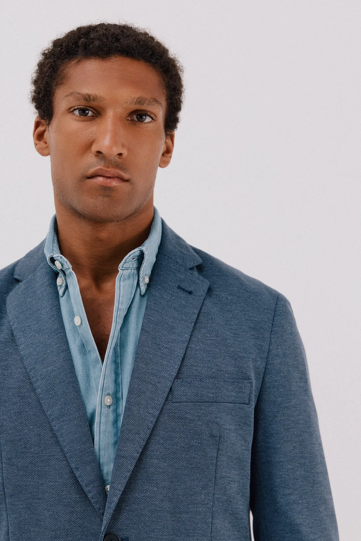 Cortefiel Americana de punto Azul