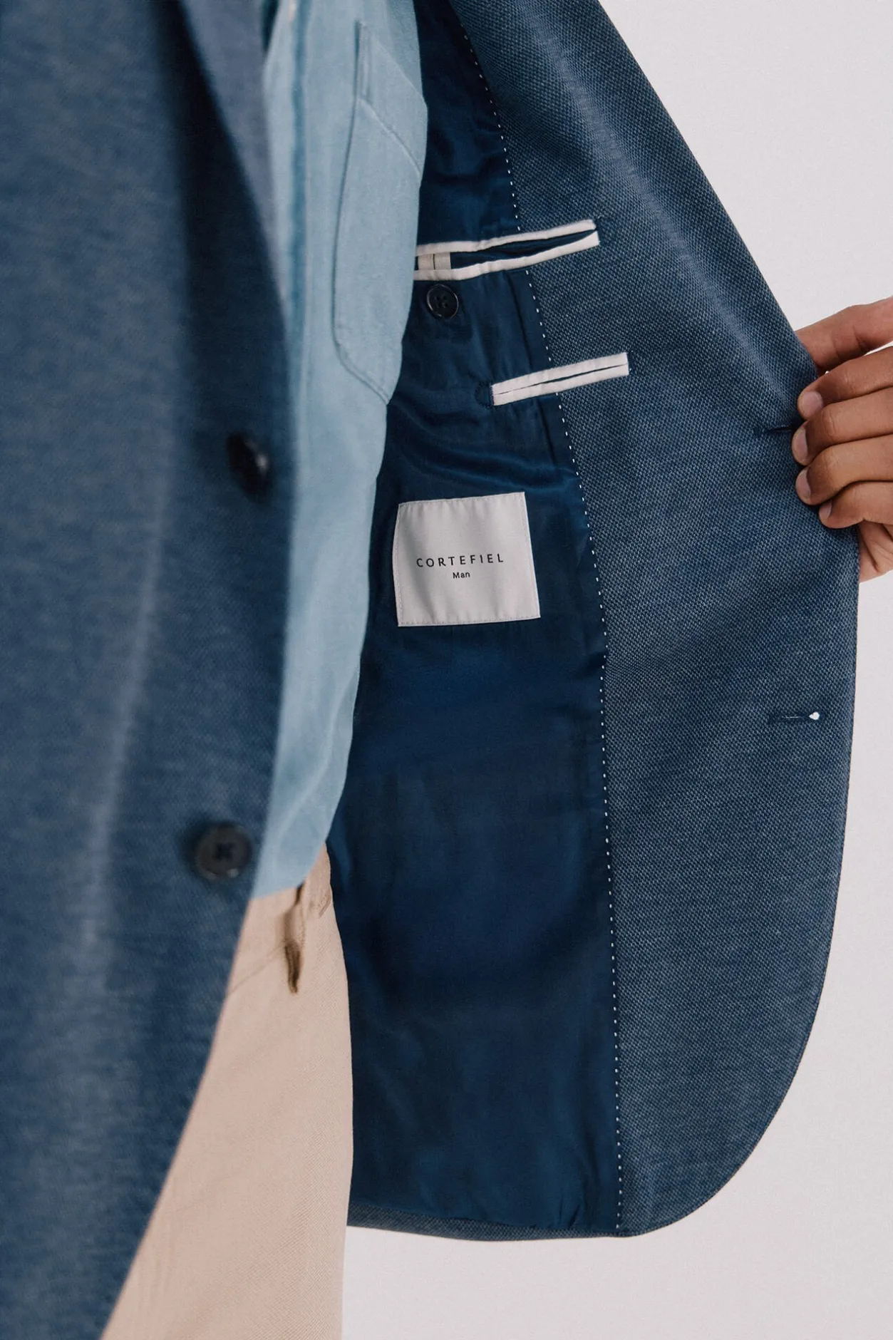 Cortefiel Americana de punto Azul