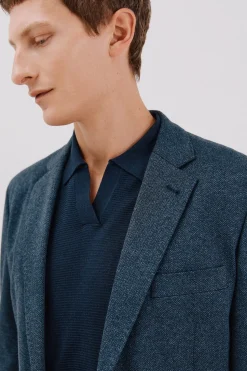 Cortefiel Americana de punto espiga Azul oscuro Best