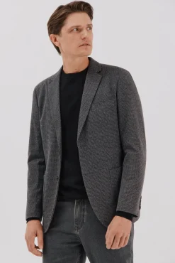 Cortefiel Americana de punto pata de gallo Gris oscuro Discount