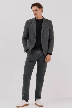 Cortefiel Americana de punto pata de gallo Gris oscuro Discount