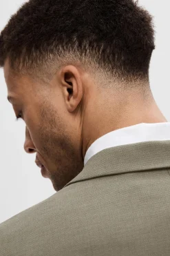 Selected Americana de traje Slim Fit confeccionada con lana. Beige Best