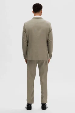 Selected Americana de traje Slim Fit confeccionada con lana. Beige Best