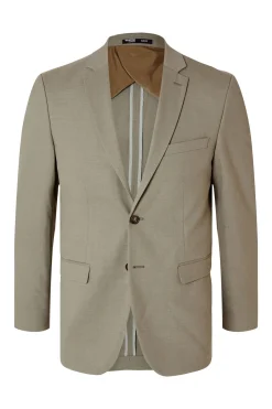 Selected Americana de traje Slim Fit confeccionada con lana. Beige Best