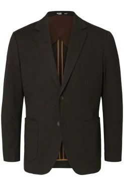 Selected Americana de vestir mezcla lana. Marr&oacute;n oscuro Clearance