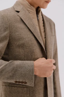 Cortefiel Americana lana con vistas desmontables Beige Clearance