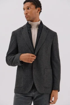 Cortefiel Americana lana espiga Gris oscuro New