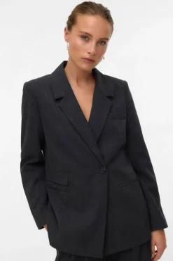 Vero Moda Americana regular efecto jaspeado Gris oscuro Online