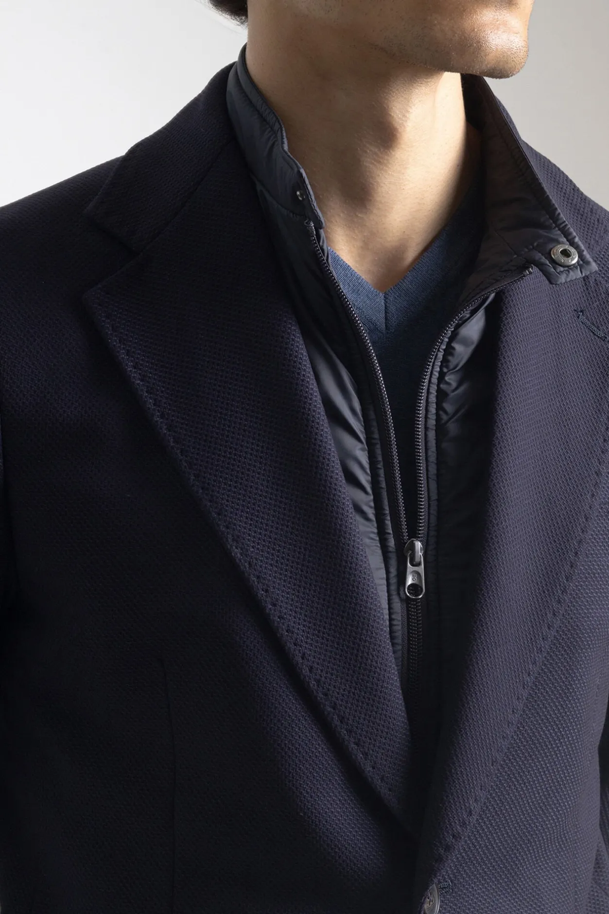 PuroEGO Americana slim cuello desmontable Azul marino Best