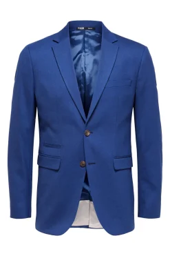 Selected Americana Slim Fit con lana Azul Discount