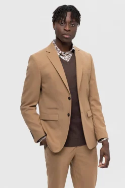 Selected Americana Slim Fit con lana Marr&oacute;n Discount