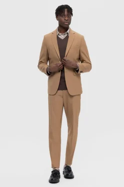 Selected Americana Slim Fit con lana Marr&oacute;n Discount