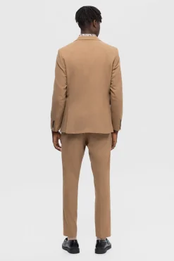 Selected Americana Slim Fit con lana Marr&oacute;n Discount