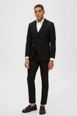 Selected Americana Slim Fit con lana Negro Online