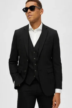 Selected Americana Slim Fit con lana Negro Online