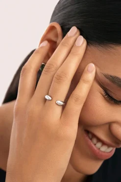 Singularu Anillo Doble Gota Acero gris