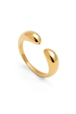 Singularu Anillo Doble Gota Acero Baño Oro amarillo Sale